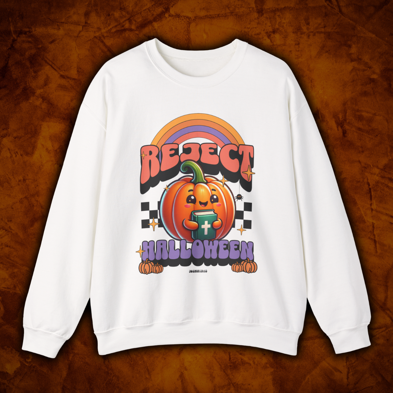 "REJECT HALLOWEEN" Unisex Crewneck (White)