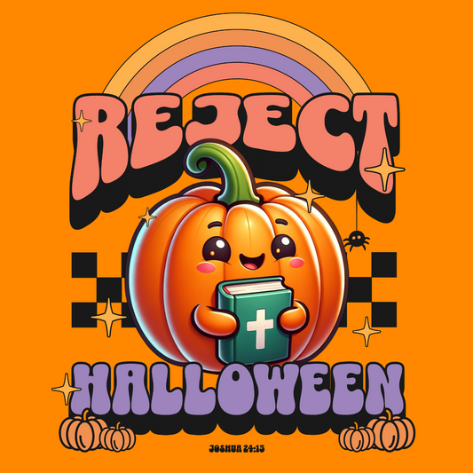 "REJECT HALLOWEEN" Unisex Crewneck (Orange)
