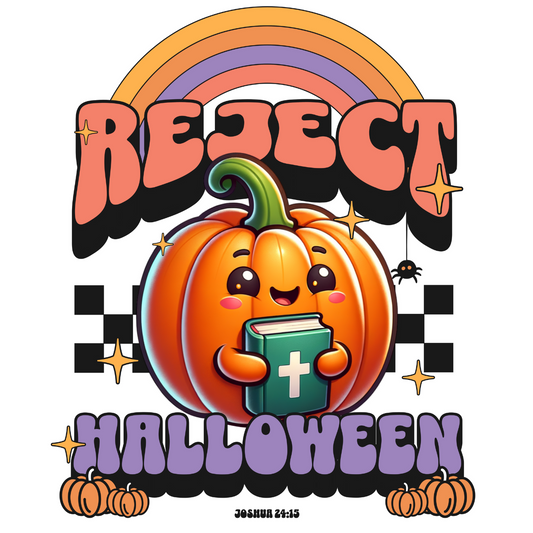 "REJECT HALLOWEEN" Unisex Crewneck (White)