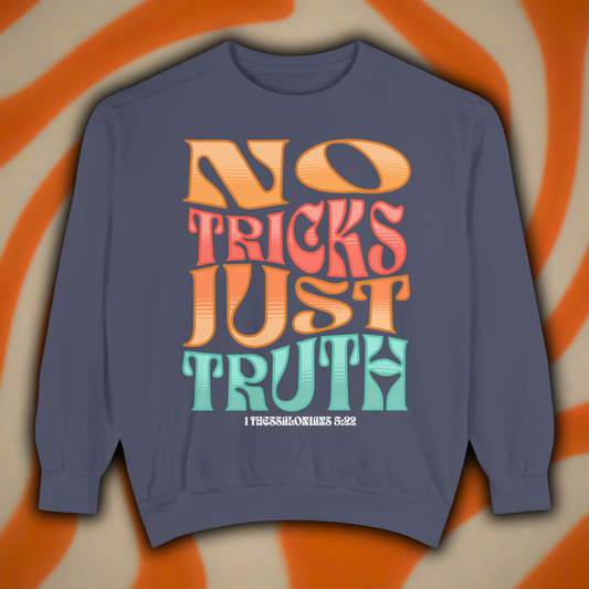 "No Tricks, Just Truth" | Thessalonians 5:22 Crewneck Sweatshirt (Unisex)